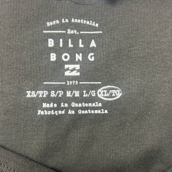 Billabong Beach Path Cropped Tank Top, Off-Black, raw edged bottom, Sz XL, NWT - Picture 9 of 12